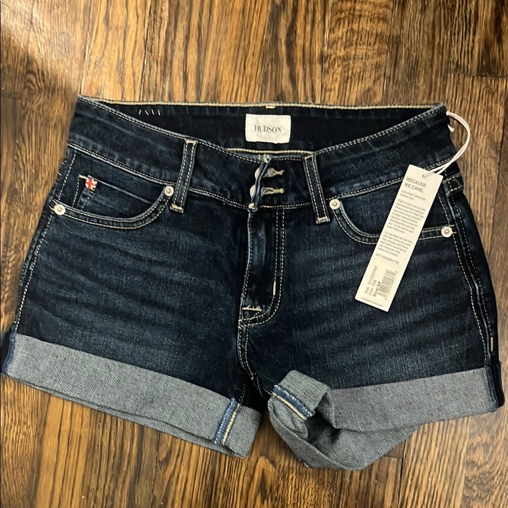 Hudson Jeans Women's Dark Blue Denim Shorts